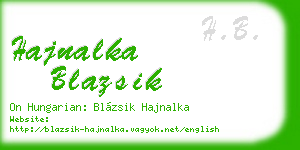 hajnalka blazsik business card